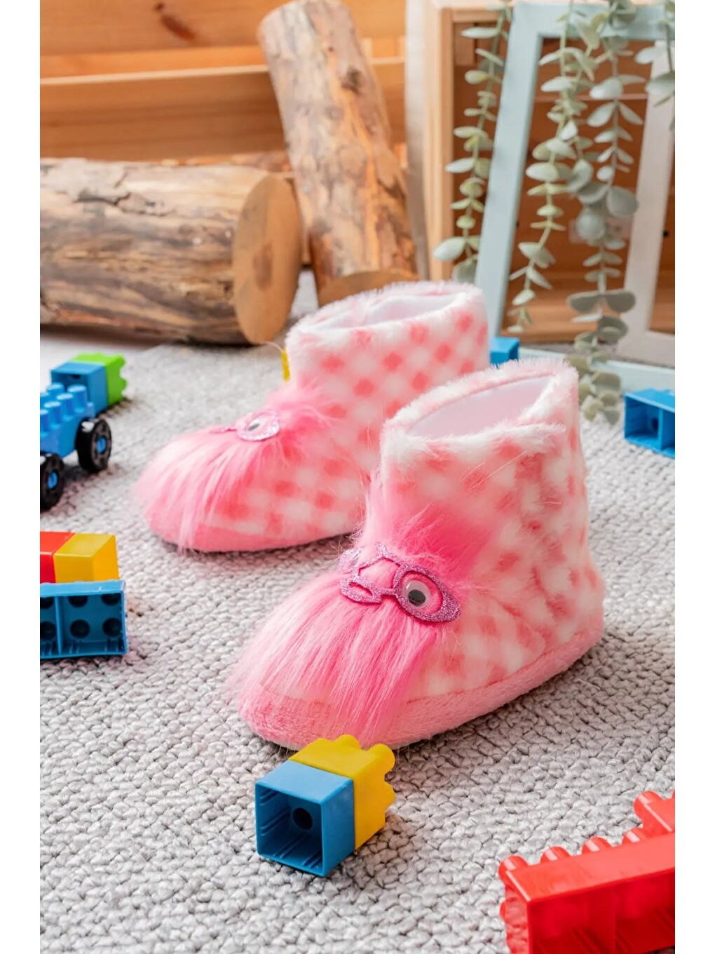Pembe Çocuk Ev Kreş Anaokul Ev Botu Düz Taban Mevsimlik-3