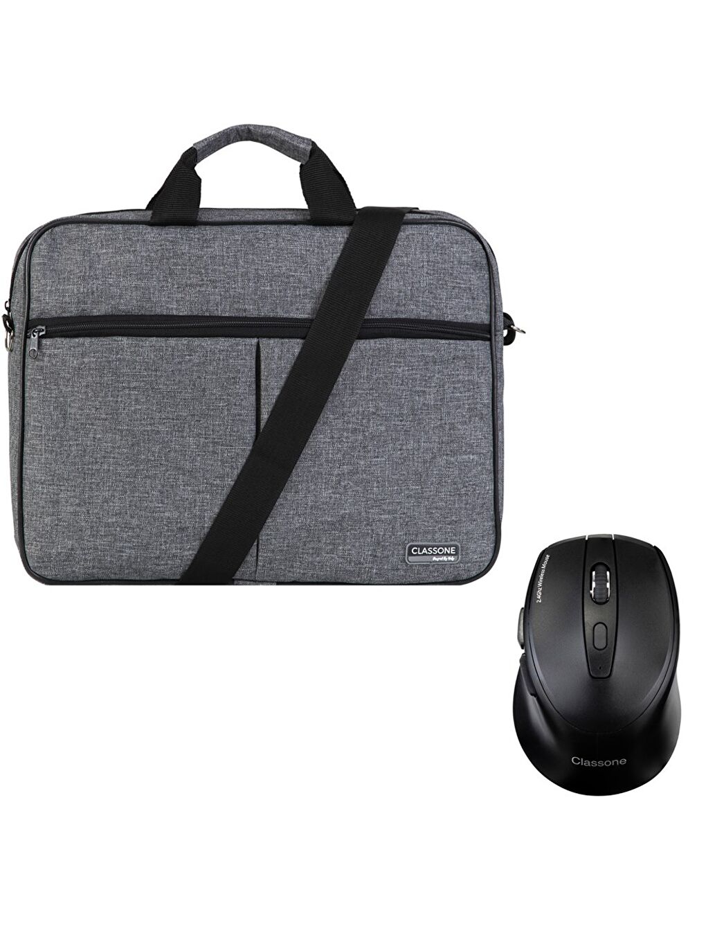 Gri BND304 Notebook Çantası + Kablosuz Mouse (Hediye)