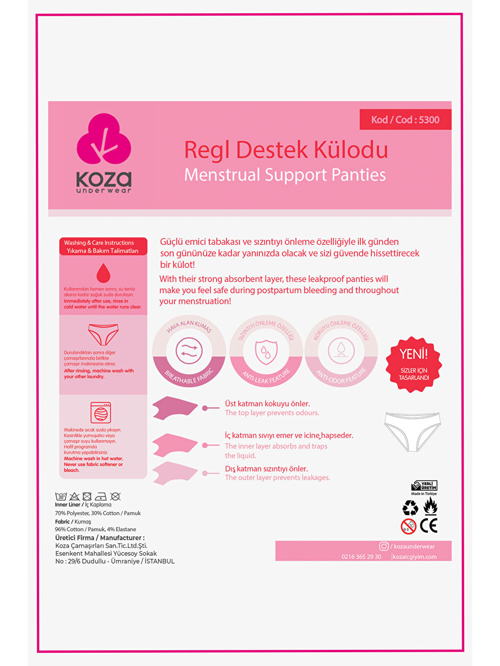 Siyah Yıkanabilir Regl Peroid Destek Külodu-3