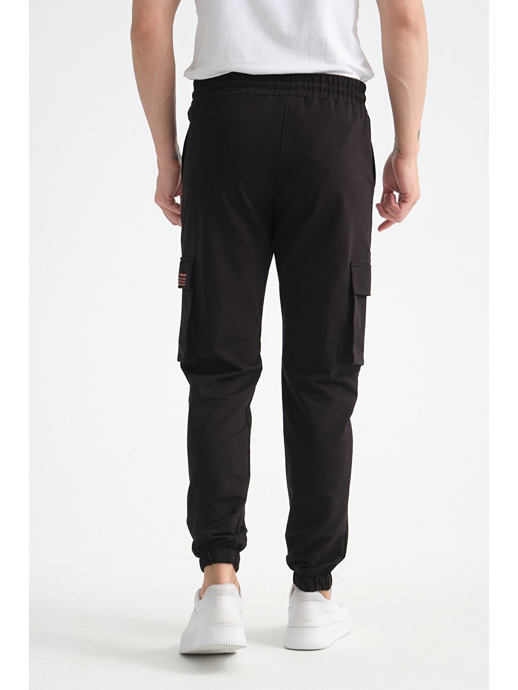 Siyah Erkek Kargo Cepli Jogger Alt Beli Lastikli-5