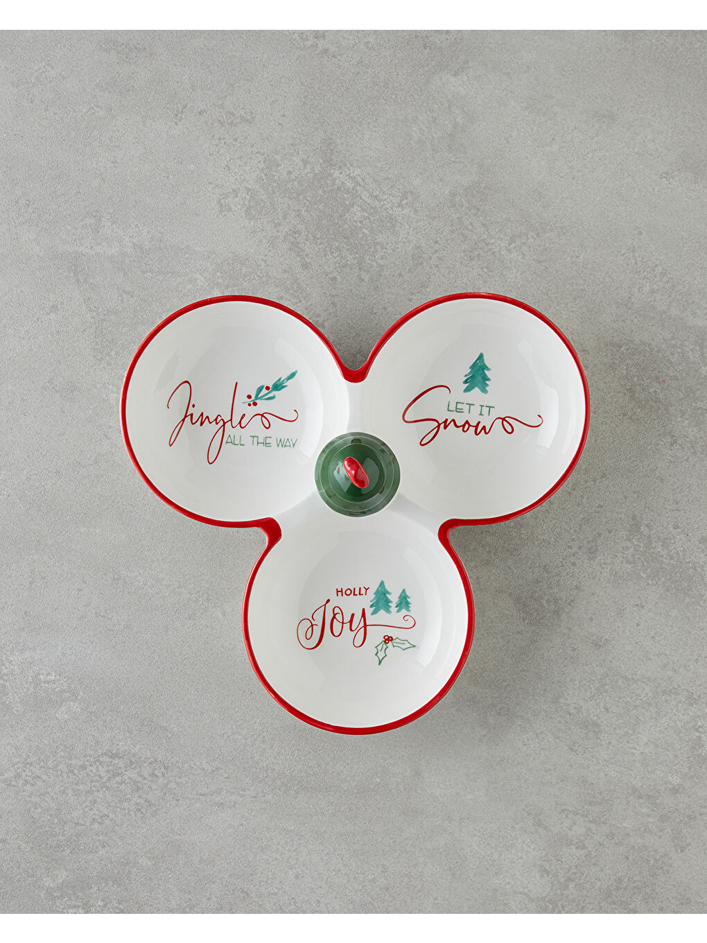 Joy Dolomite Sunumluk 28x28 cm Beyaz - Kırmızı-1