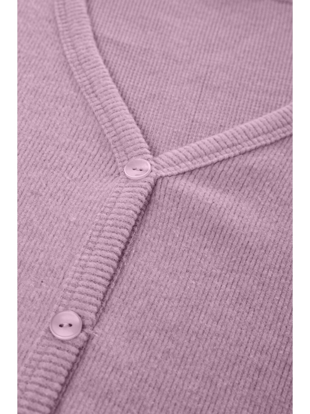 Pembe Kadın Soft Touch Kaşkorse Düğme Detaylı Pijama Takımı-3