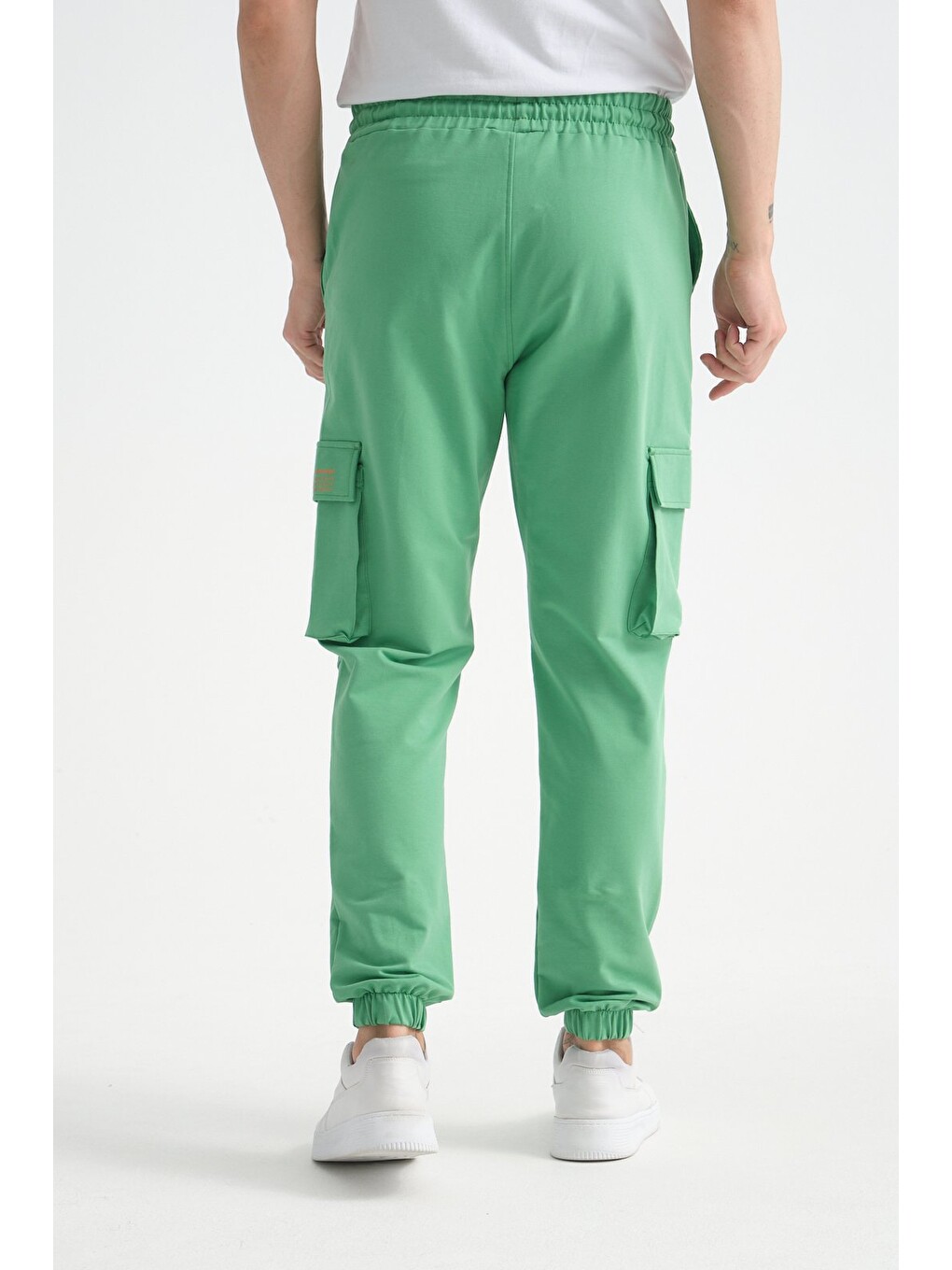 Yeşil Erkek Kargo Cepli Jogger Alt Beli Lastikli-5