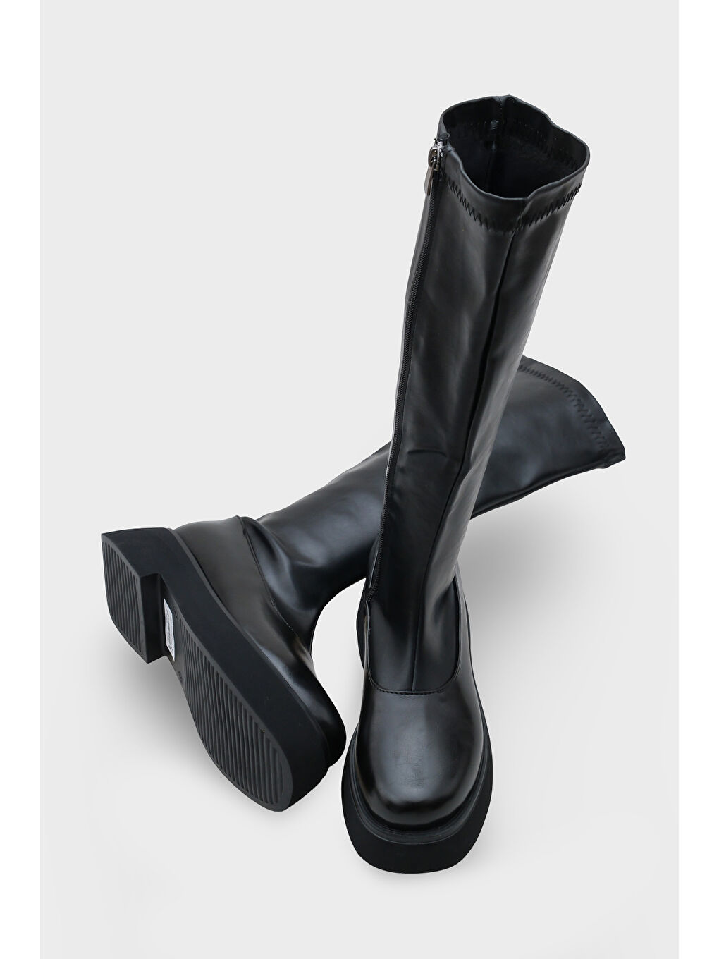 Siyah Betsy Uzun Çekmeli Kadın Binici Çizme-5
