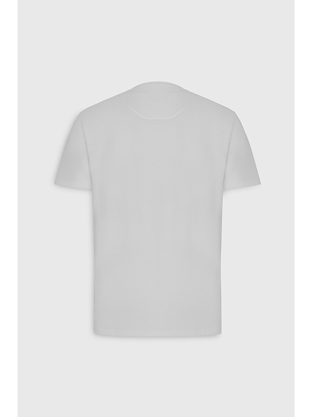 Erkek Beyaz Slim Fit Dar Kesim Bisiklet Yaka Kısa Kollu Yumuşak Tuşeli Basic Tişört-8