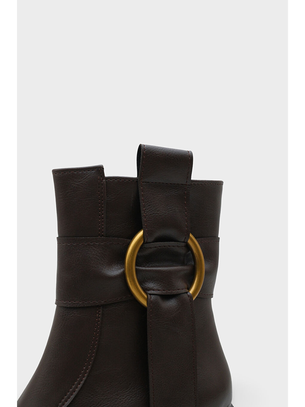 Kahverengi Tiffany Yuvarlak Burunlu Yandan Fermuarlı Orta Topuklu Kadın Bot-2