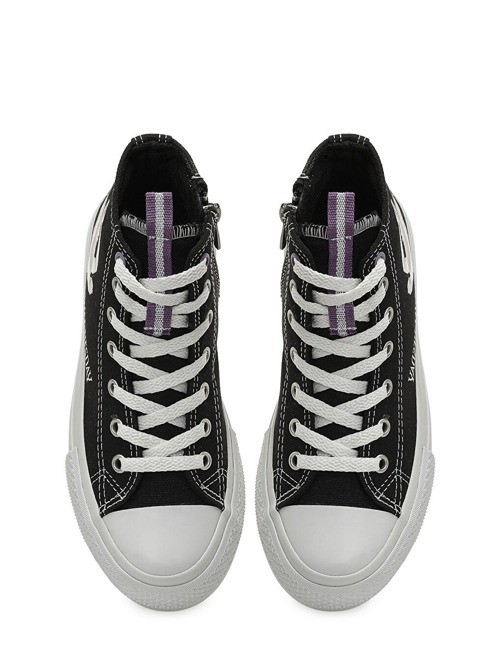 WENDE.F6FX Siyah Kız Çocuk High Sneaker-3