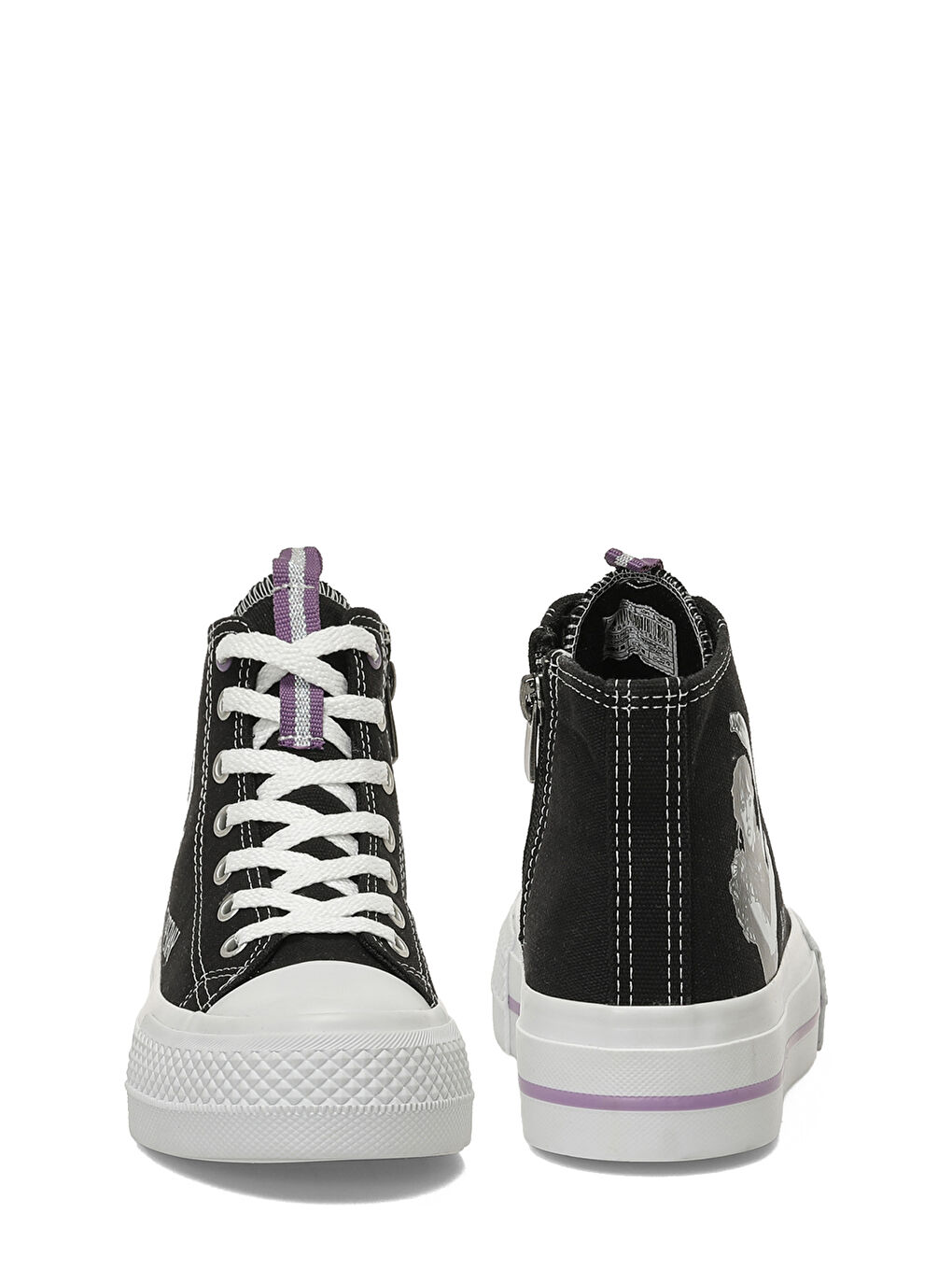 WENDE.F6FX Siyah Kız Çocuk High Sneaker-4