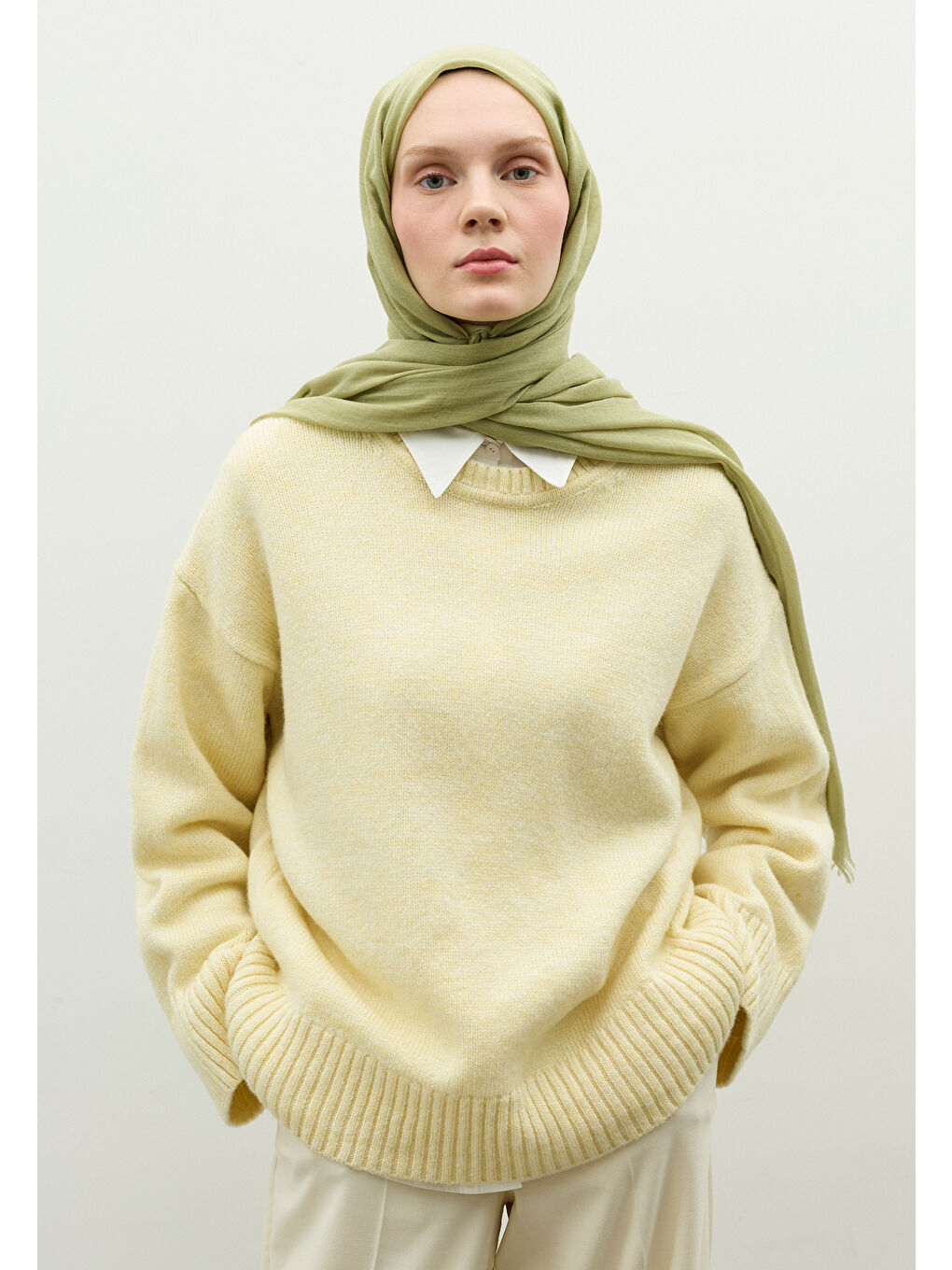 Yeşil Kaşmir Dokulu Şal Çağla-1