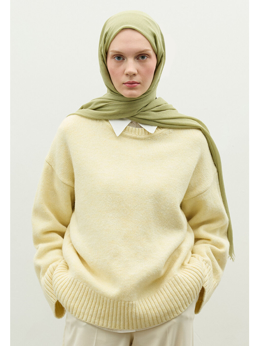 Yeşil Kaşmir Dokulu Şal Çağla-3