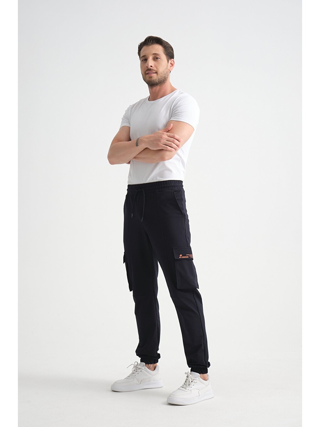 Lacivert Erkek Kargo Cepli Jogger Alt Beli Lastikli-2