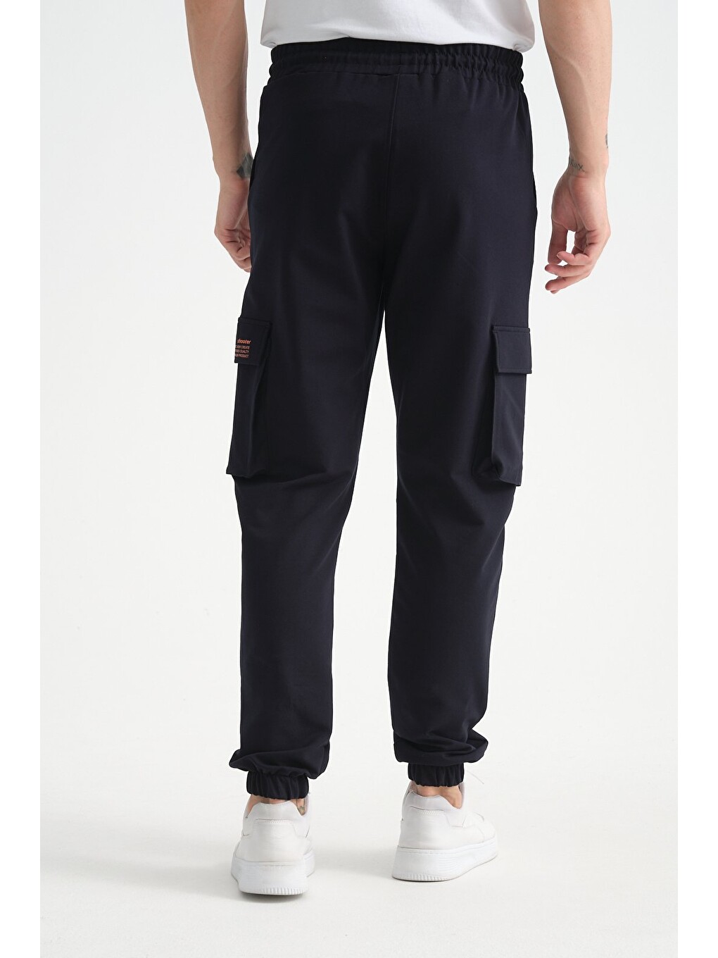 Lacivert Erkek Kargo Cepli Jogger Alt Beli Lastikli-4