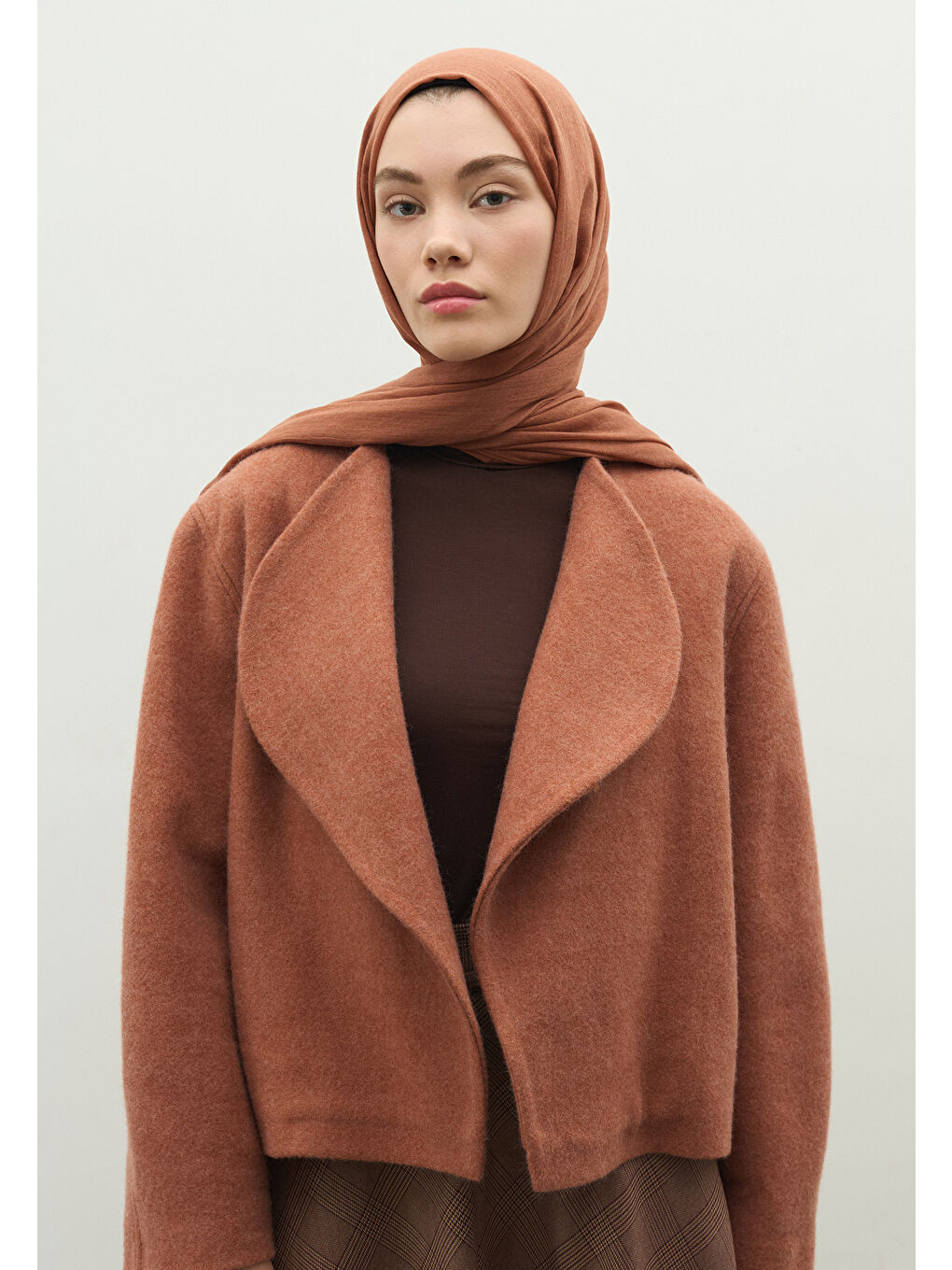 Turuncu Kaşmir Dokulu Şal Bakır