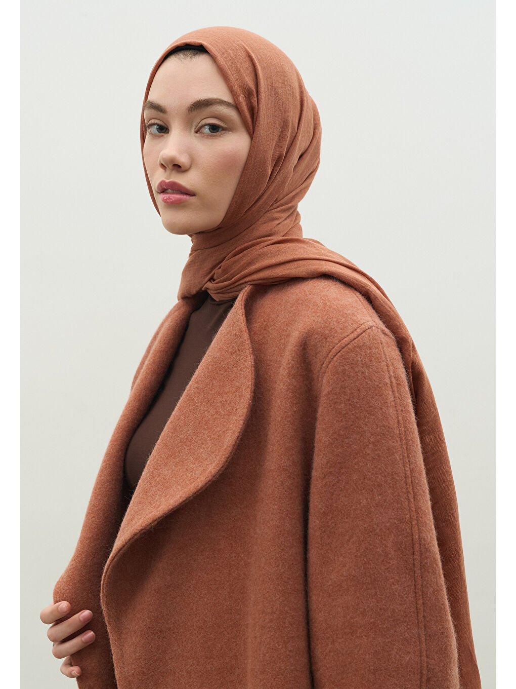 Turuncu Kaşmir Dokulu Şal Bakır-2