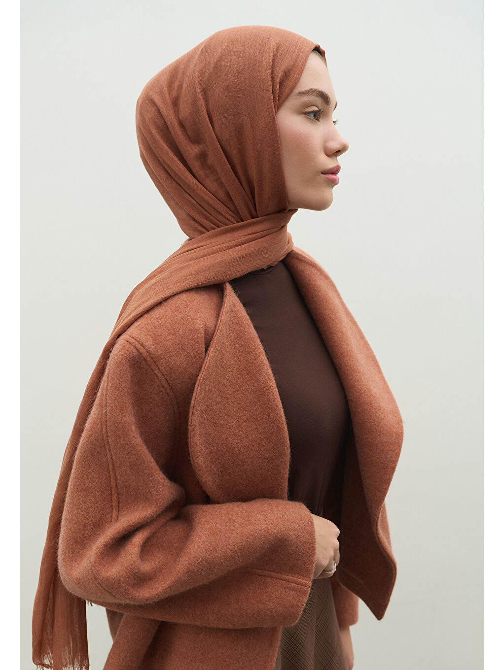 Turuncu Kaşmir Dokulu Şal Bakır-4