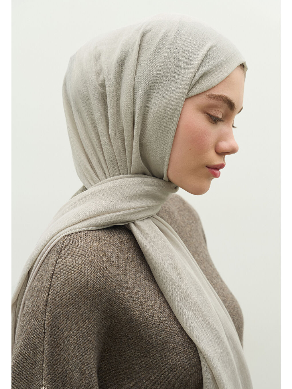 Bej Kaşmir Dokulu Şal Taş-1