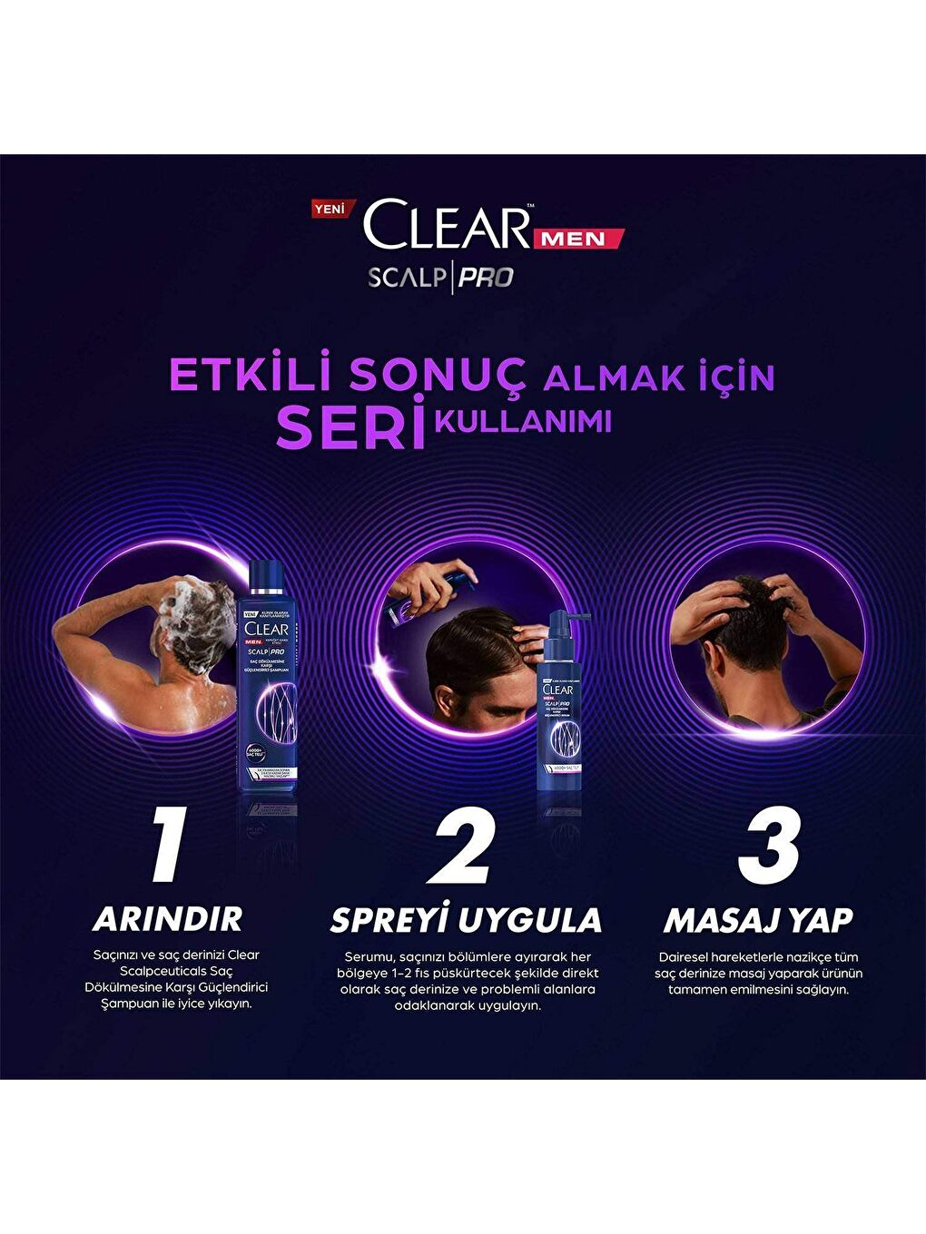 Clear Renksiz Men Scalp Pro Saç Dökülmesine Karşı Güçlendirici Şampuan 300 ml - 3