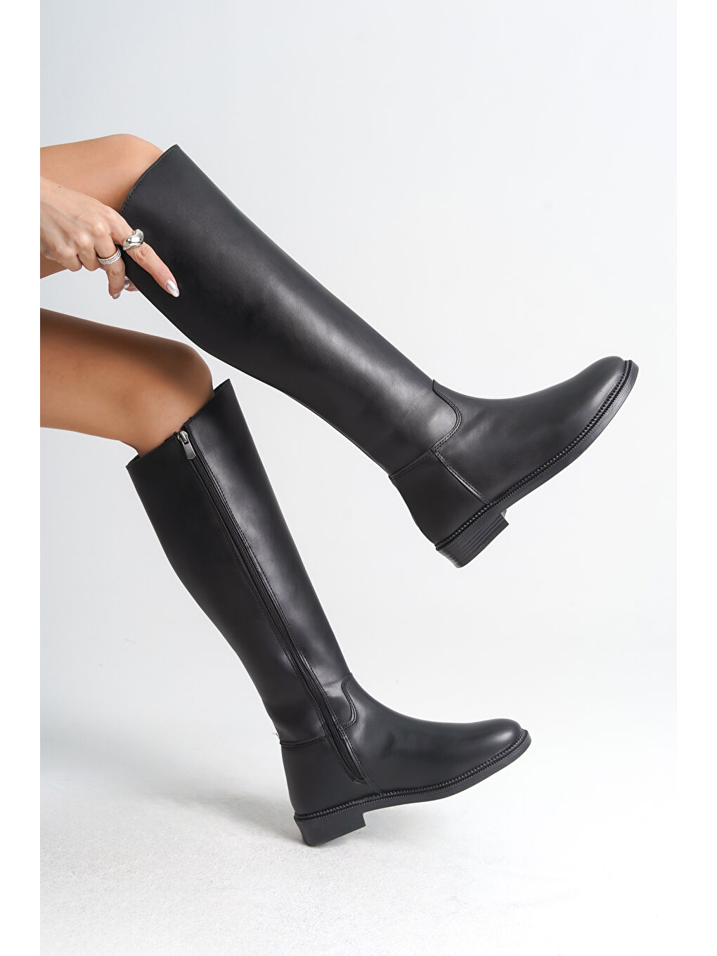 Siyah Gabriell Kadın Streç Bacağı Saran Çizme(İnce bacaklar için uygundur)-6