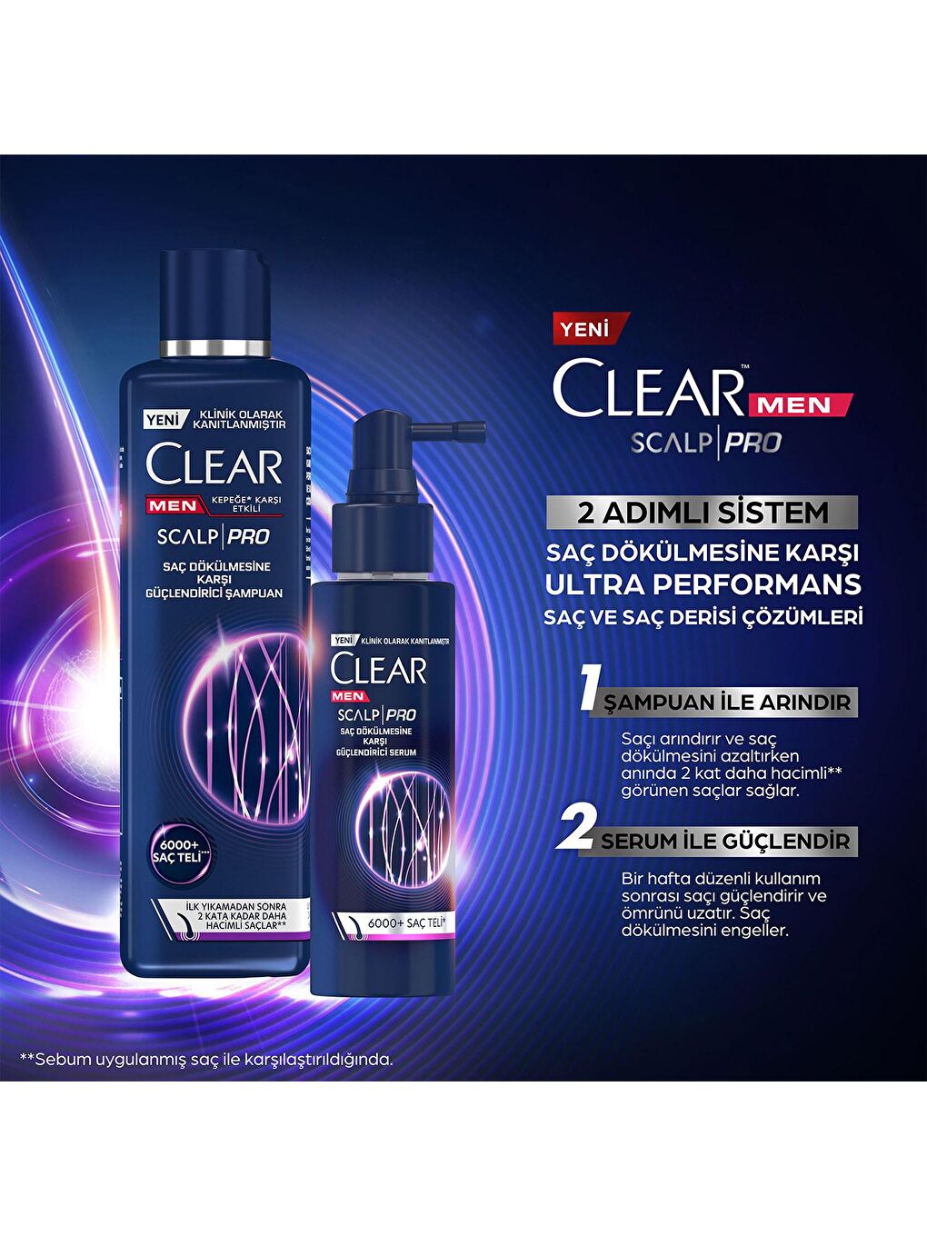 Clear Renksiz Men Scalp Pro Saç Dökülmesine Karşı Güçlendirici Şampuan 300 ml - 4