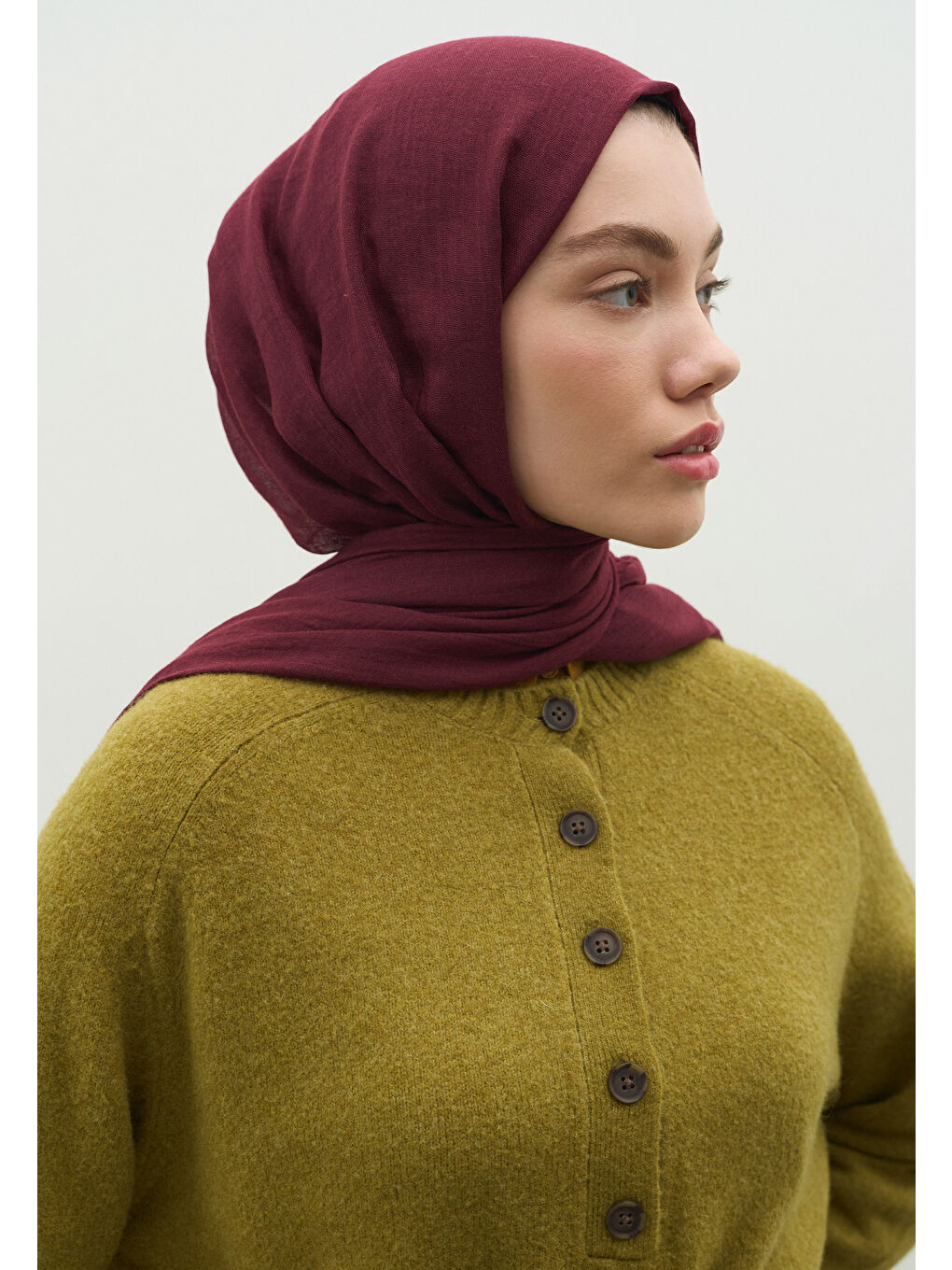 Mürdüm Kaşmir Dokulu Şal Vişne Çürüğü-1