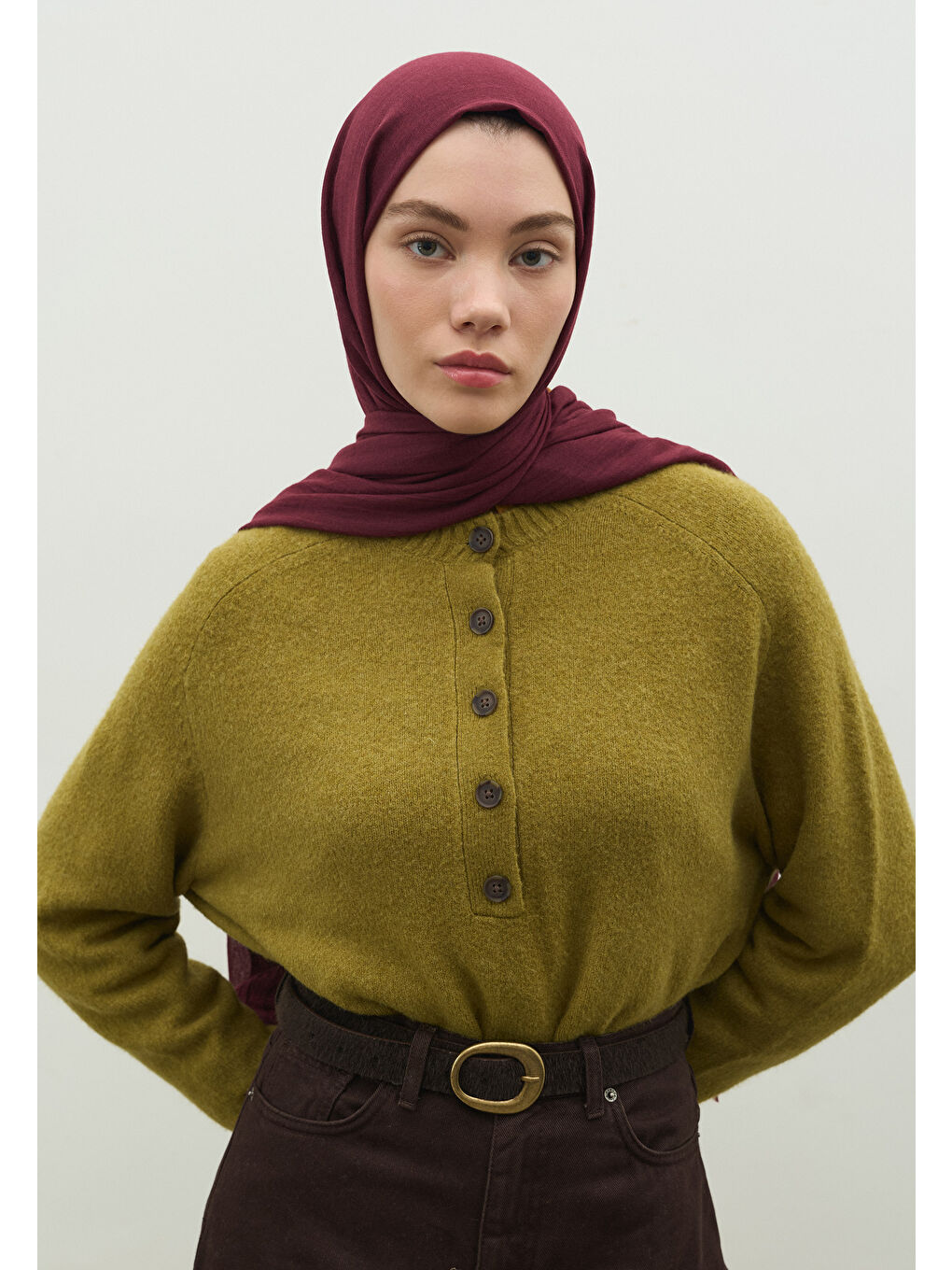 Mürdüm Kaşmir Dokulu Şal Vişne Çürüğü-3