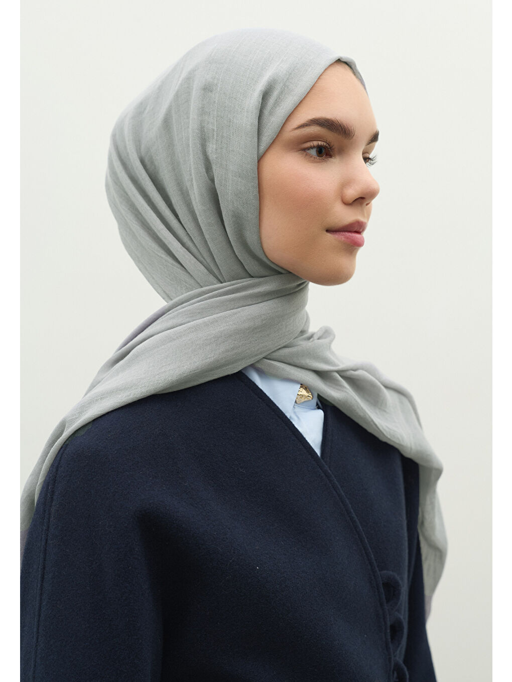 Gri Kaşmir Dokulu Şal Gümüş-2