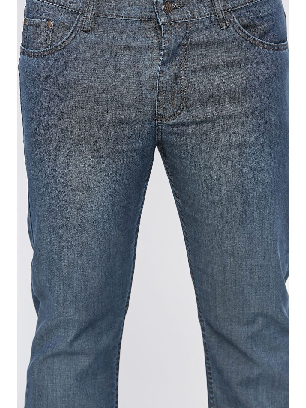 Mavi Erkek Fermuarlı Elastanlı Jean Pantolon-3