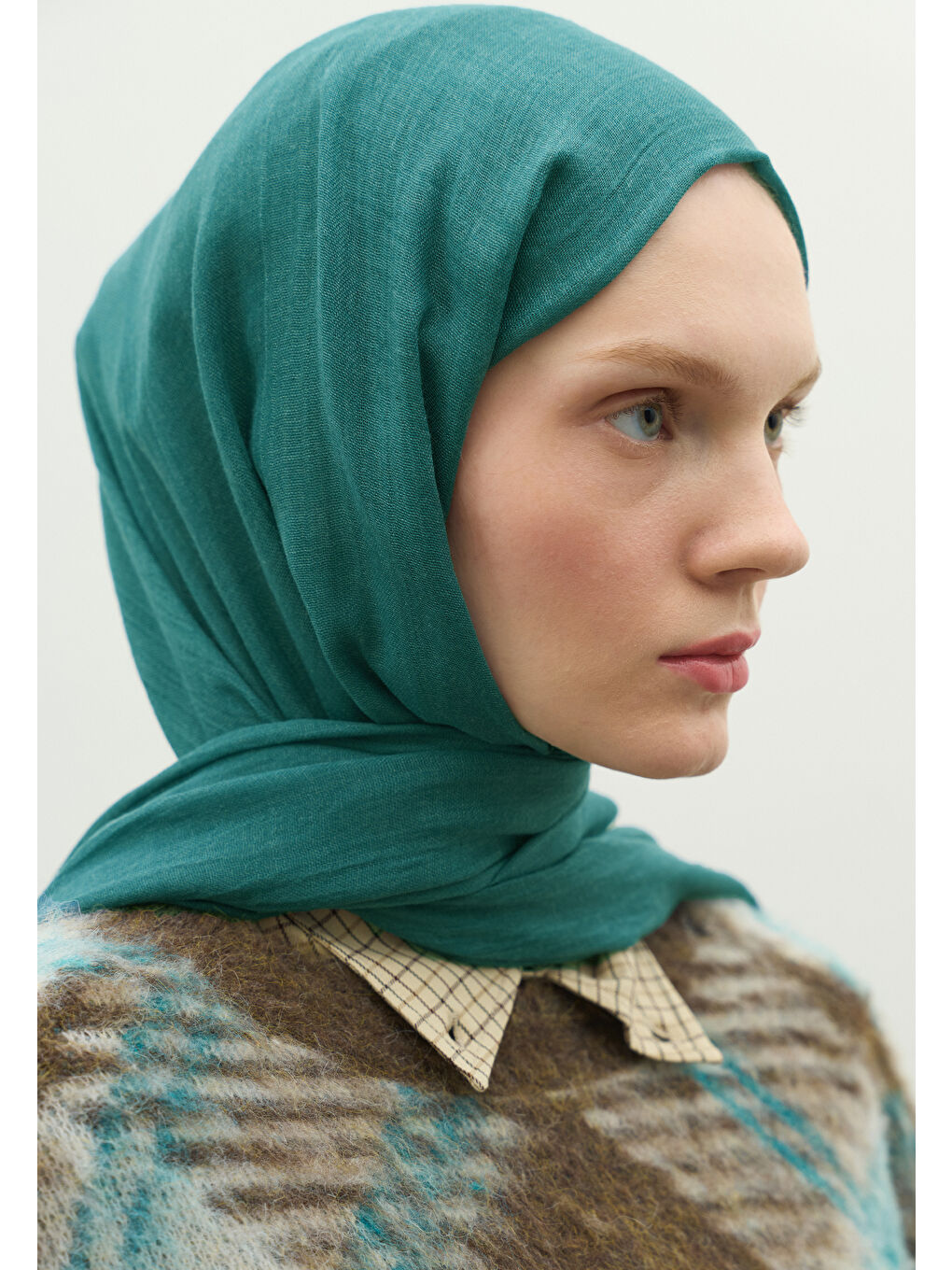 Siyah KAŞMİR DOKULU ŞAL PETROL YEŞİLİ-3