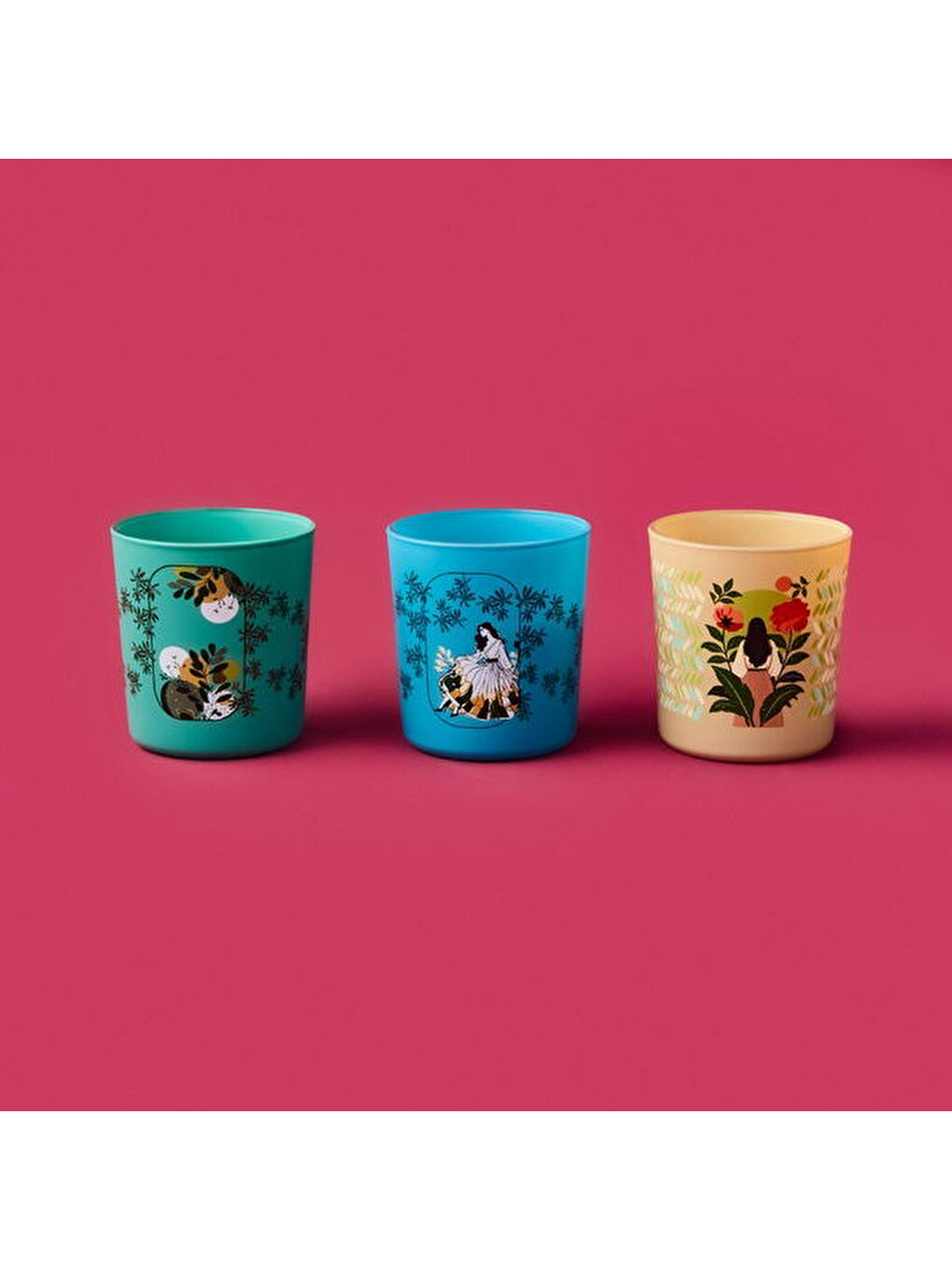 Karışık Secret Garden 3'lü Mum Seti - Renkli - 100 gr