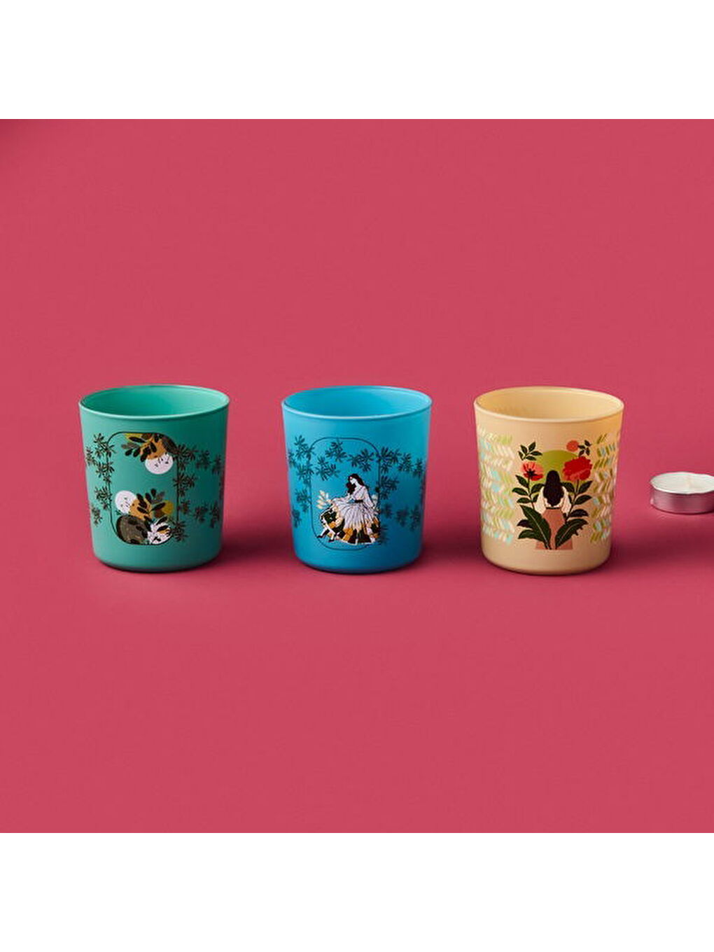 Karışık Secret Garden 3'lü Mum Seti - Renkli - 100 gr-5