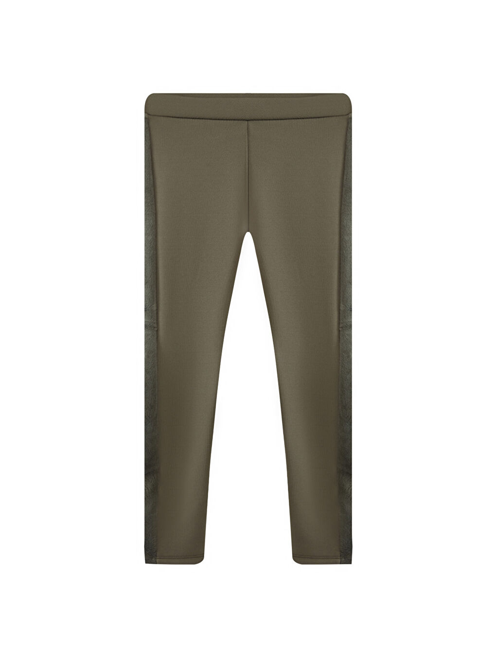 Haki Deniz Yeşili Kız Çocuk İçi Pelüş Yan Panel Tüylü Extra Kalın Kışlık Tayt