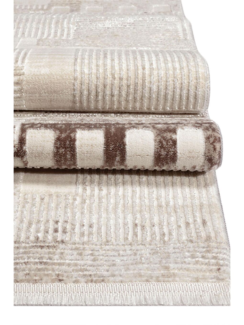 Bej Elex 5206 Salon Mutfak Oturma Odası Halısı Modern Dokuma Halı-100x200-1