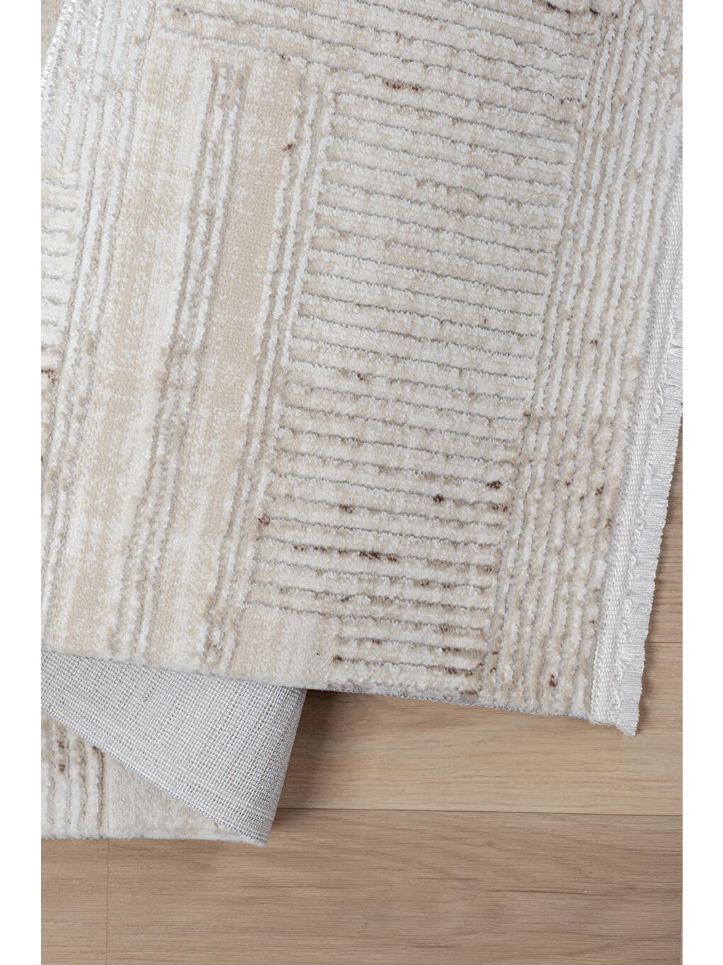 Bej Elex 5206 Salon Mutfak Oturma Odası Halısı Modern Dokuma Halı-100x200-4