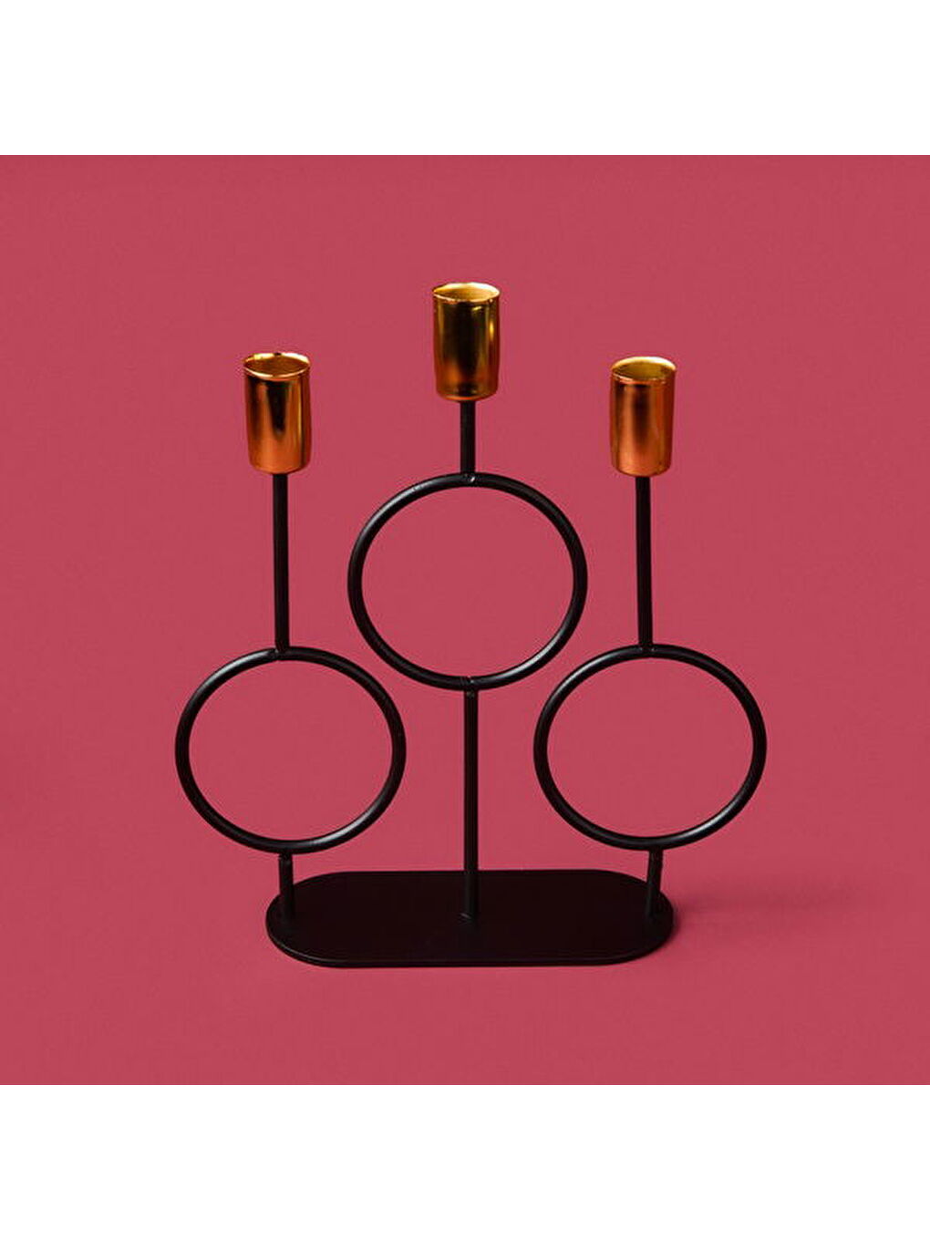 Deco Cerchio Şamdan - Siyah / Gold - 26 cm