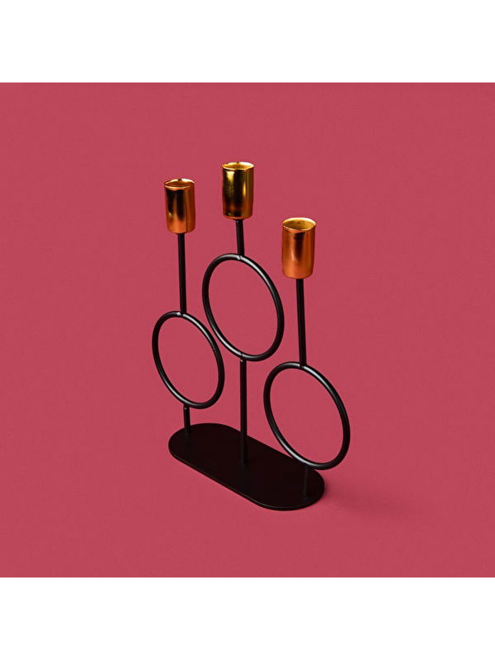 Deco Cerchio Şamdan - Siyah / Gold - 26 cm-1