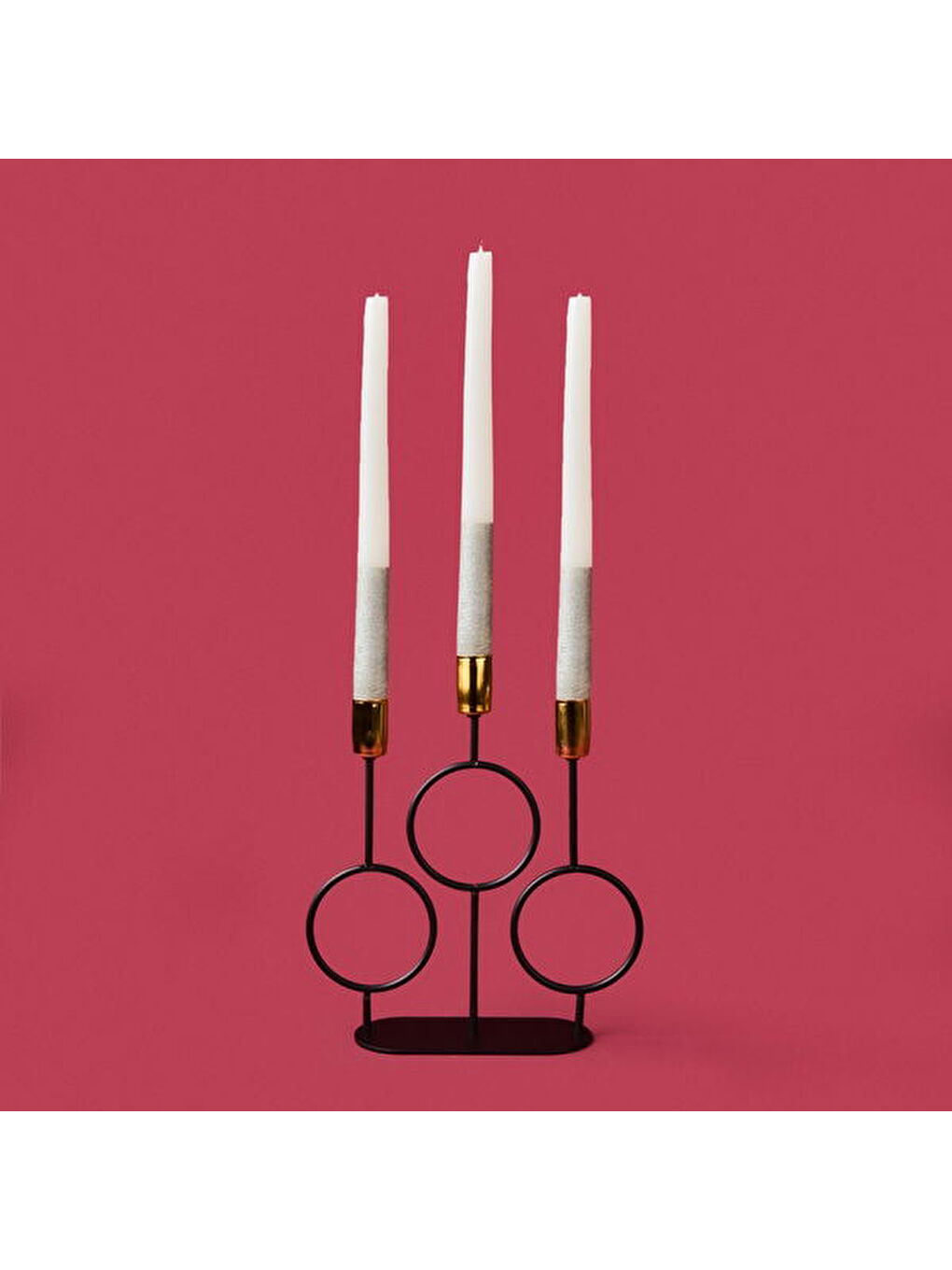 Deco Cerchio Şamdan - Siyah / Gold - 26 cm-2