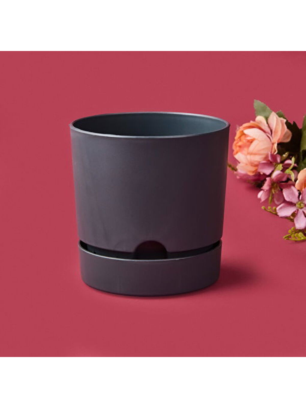 Karışık Begonya Saksı - Antrasit - 950 ml-3