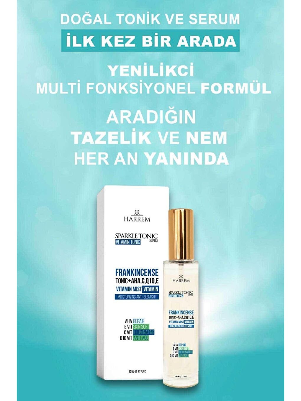 Harrem Renksiz Onarıcı Yaşlanma Karşıtı Aha, E, C Ve Q10 Vitamin Tonik 50 ml - 3