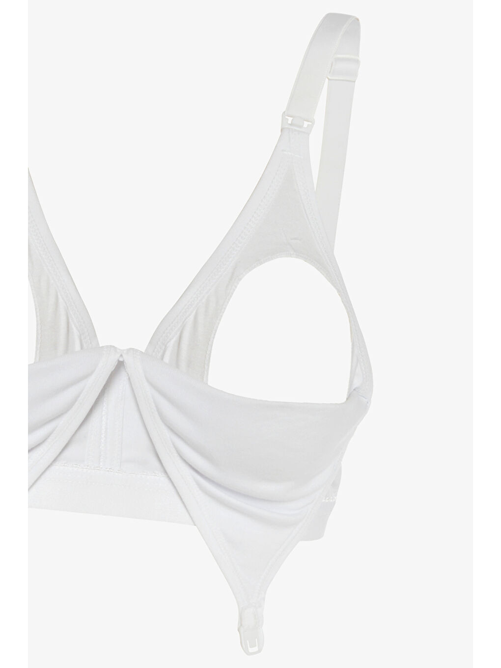 Beyaz Kadın Pamuklu Emzirme Sütyeni-3