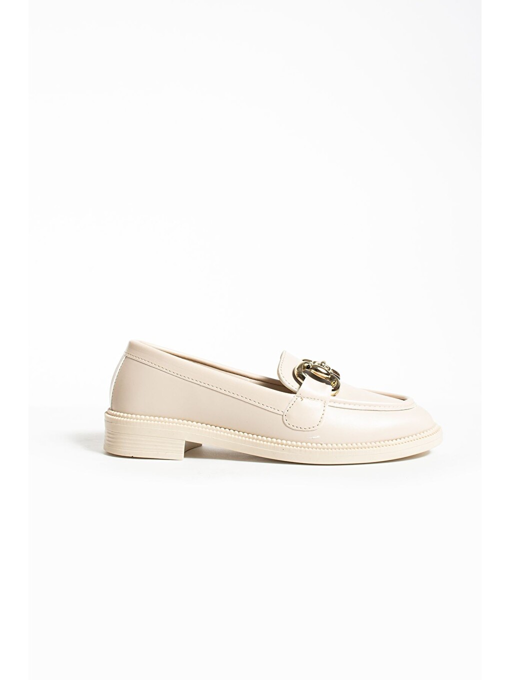 Bej Jane Kadın Loafer Makosen Casual Toka Detay Günlük Ayakkabı-4