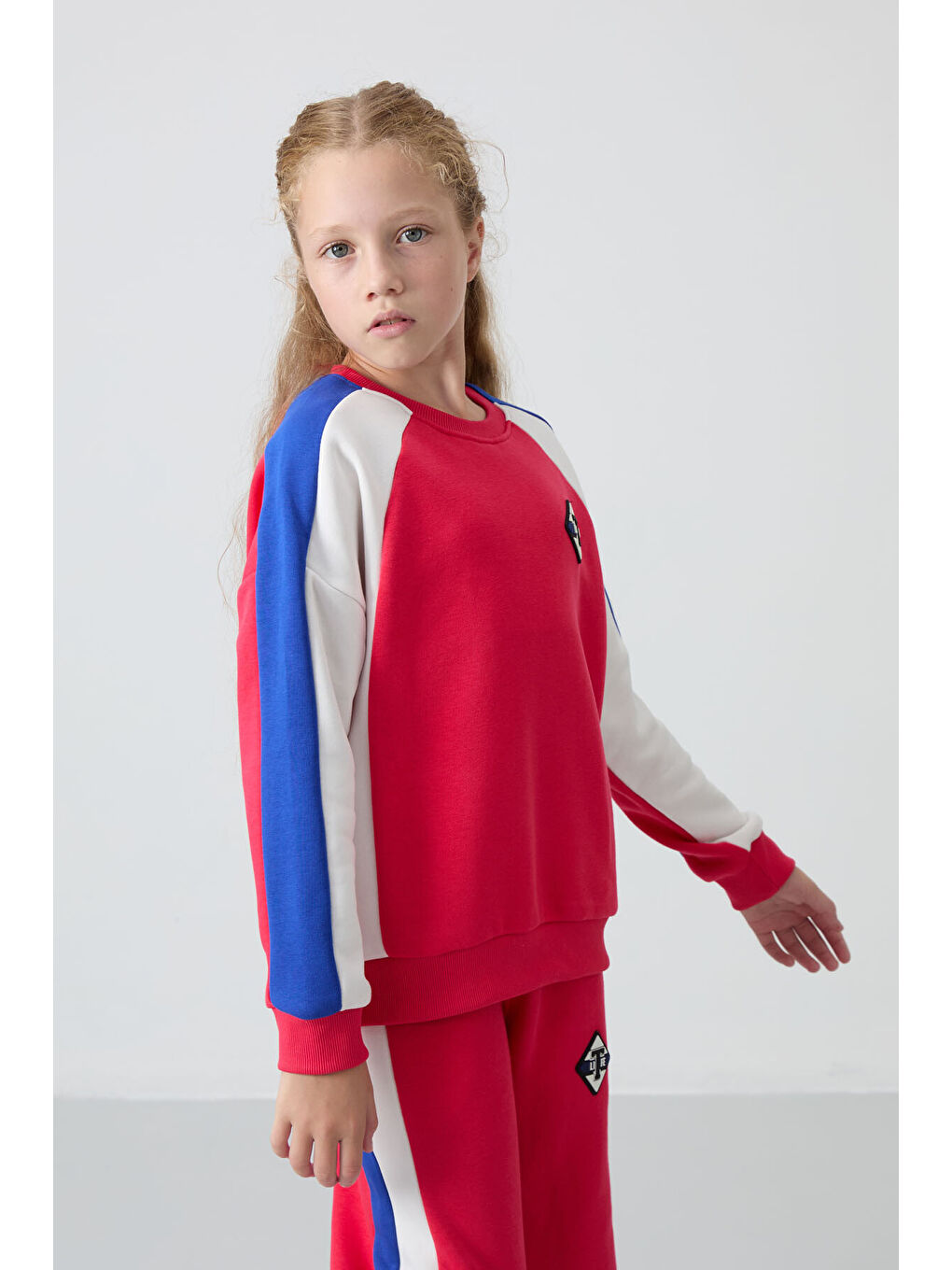 Viva Kırmızı Pamuklu İçi Tüylü Yumuşak Dokulu Standart Fit Baskılı Kız Çocuk Eşofman Takım - 75165-1