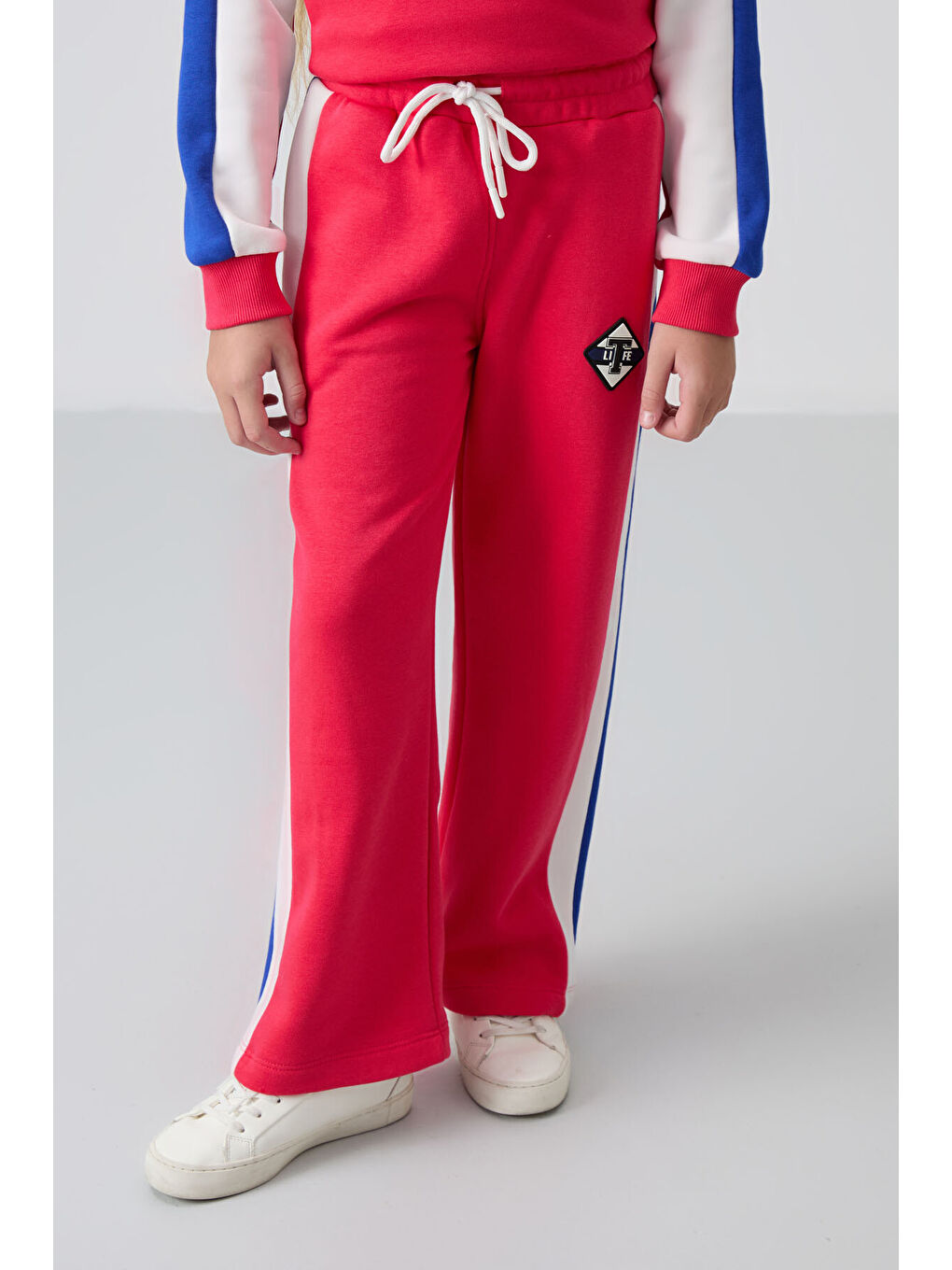 Viva Kırmızı Pamuklu İçi Tüylü Yumuşak Dokulu Standart Fit Baskılı Kız Çocuk Eşofman Takım - 75165-2