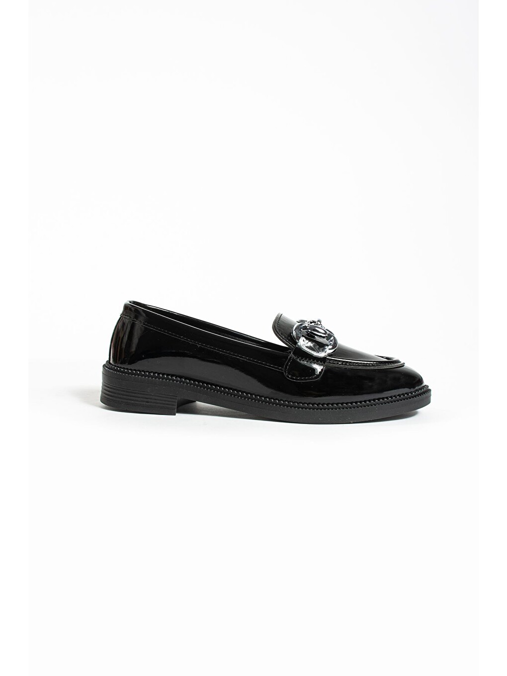 Siyah Jane Kadın Loafer Makosen Casual Toka Detay Günlük Ayakkabı-3