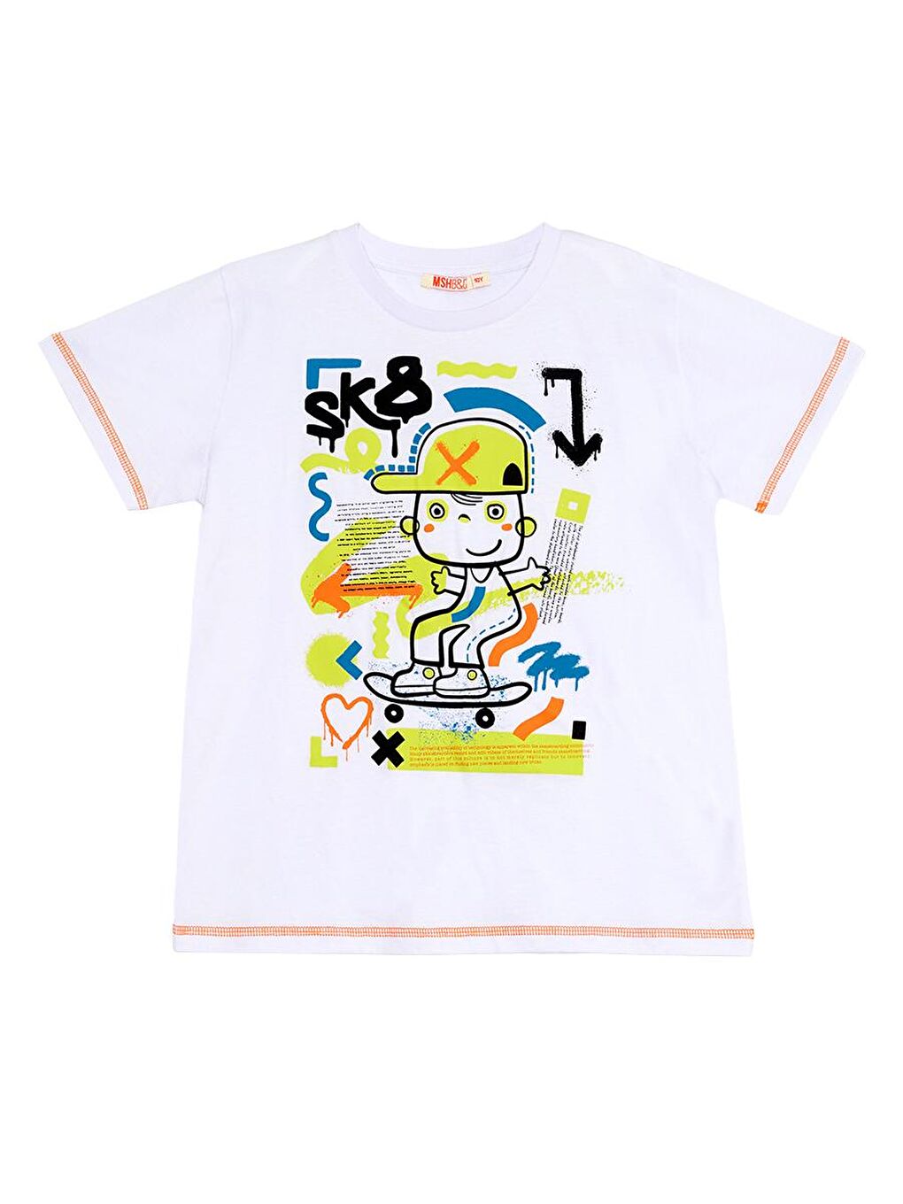 MSHB&G Haki-Beyaz Kaykay Splash Erkek Çocuk T-shirt Kapri Takım - 4