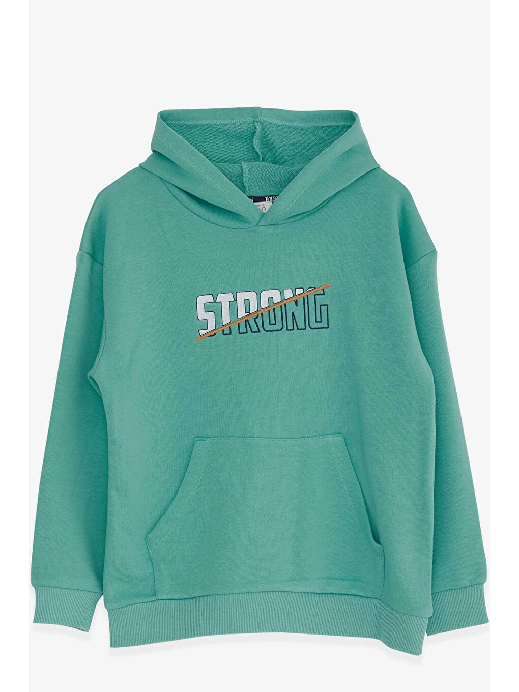 Turkuaz Erkek Çocuk Sweatshirt Nakışlı Yazı Baskılı Mint Yeşili (8 Yaş)