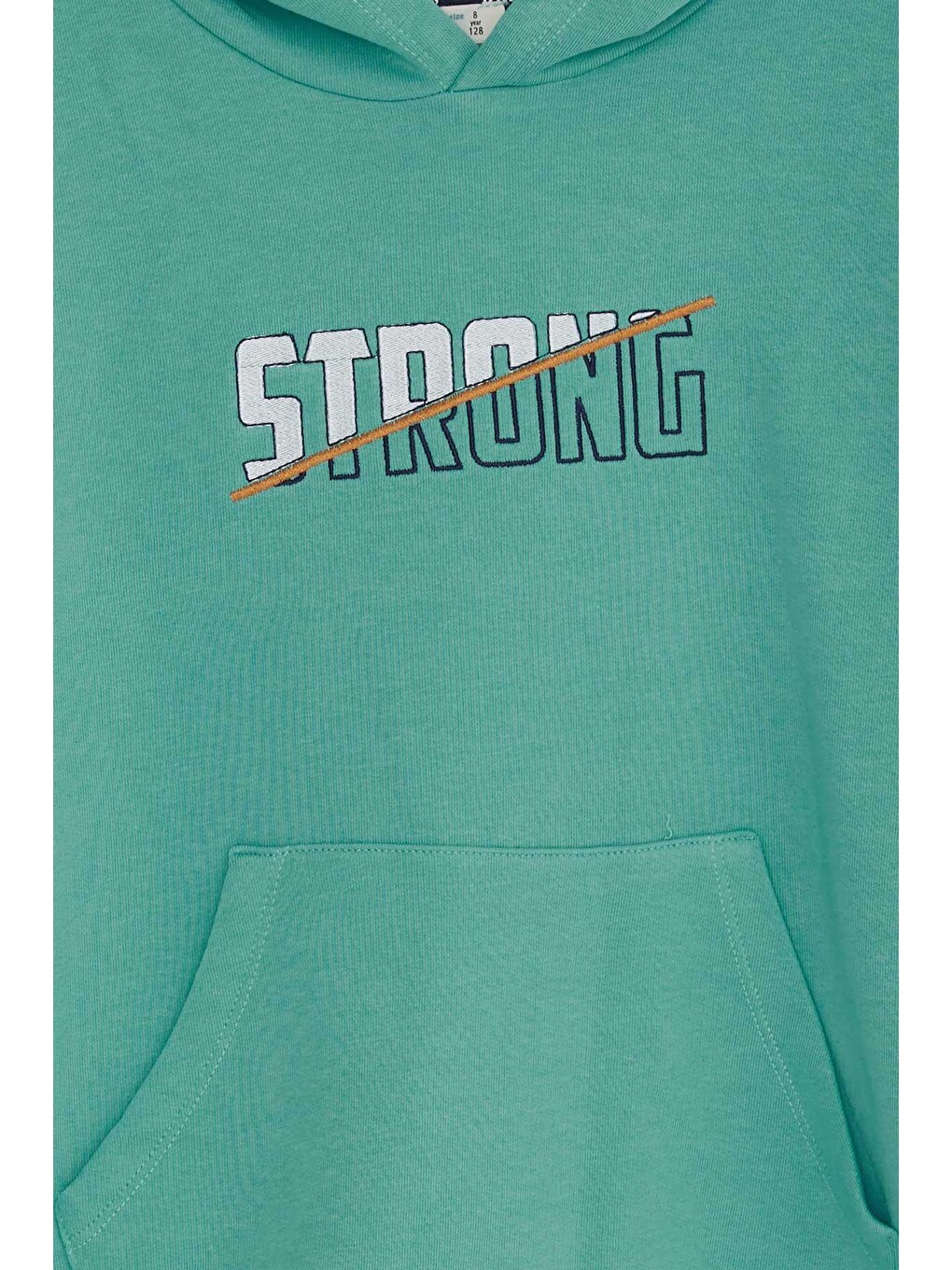 Turkuaz Erkek Çocuk Sweatshirt Nakışlı Yazı Baskılı Mint Yeşili (8 Yaş)-2