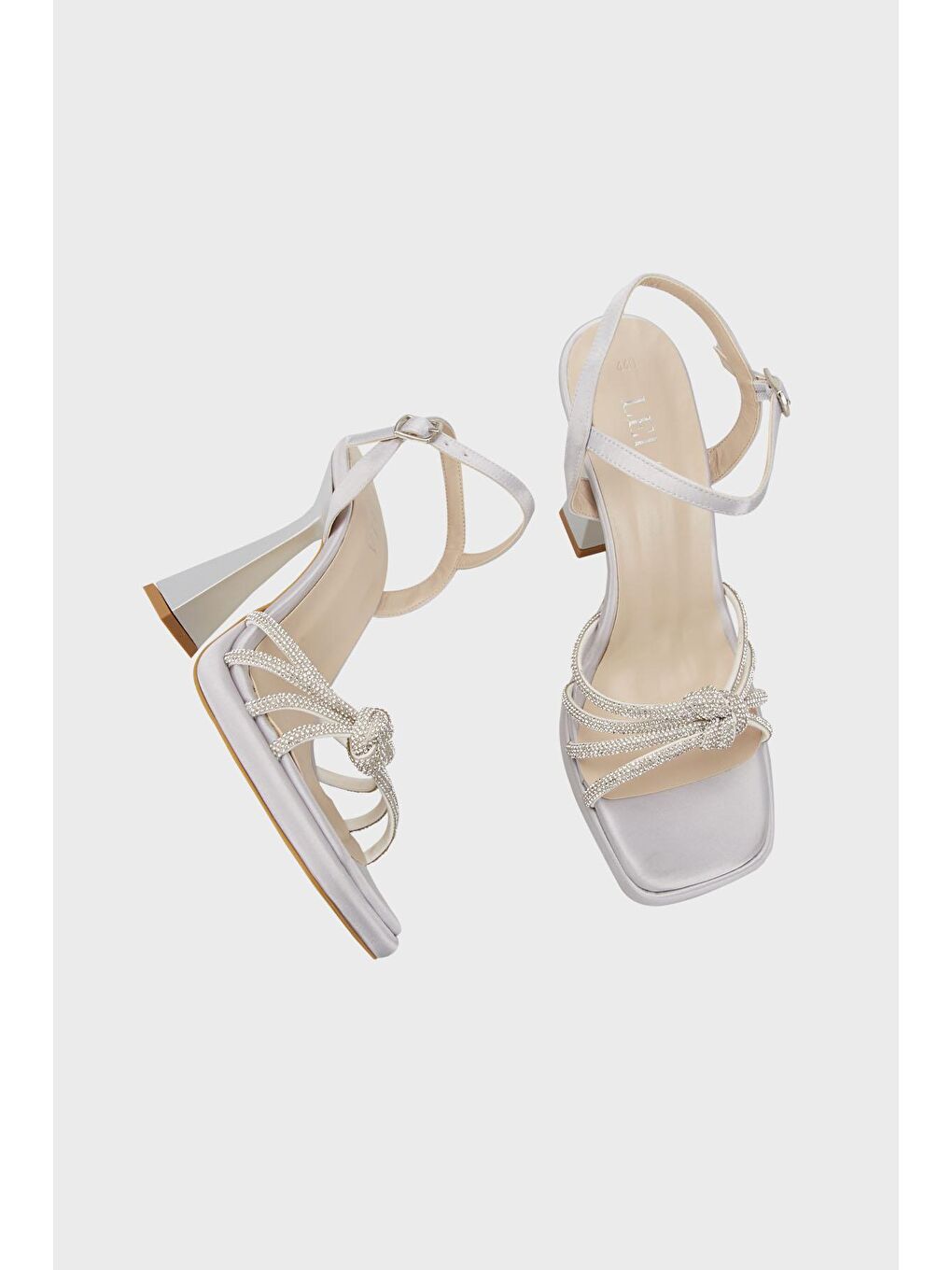 Gri Parlak Taşlı Abiye Ayakkabı 347440-4