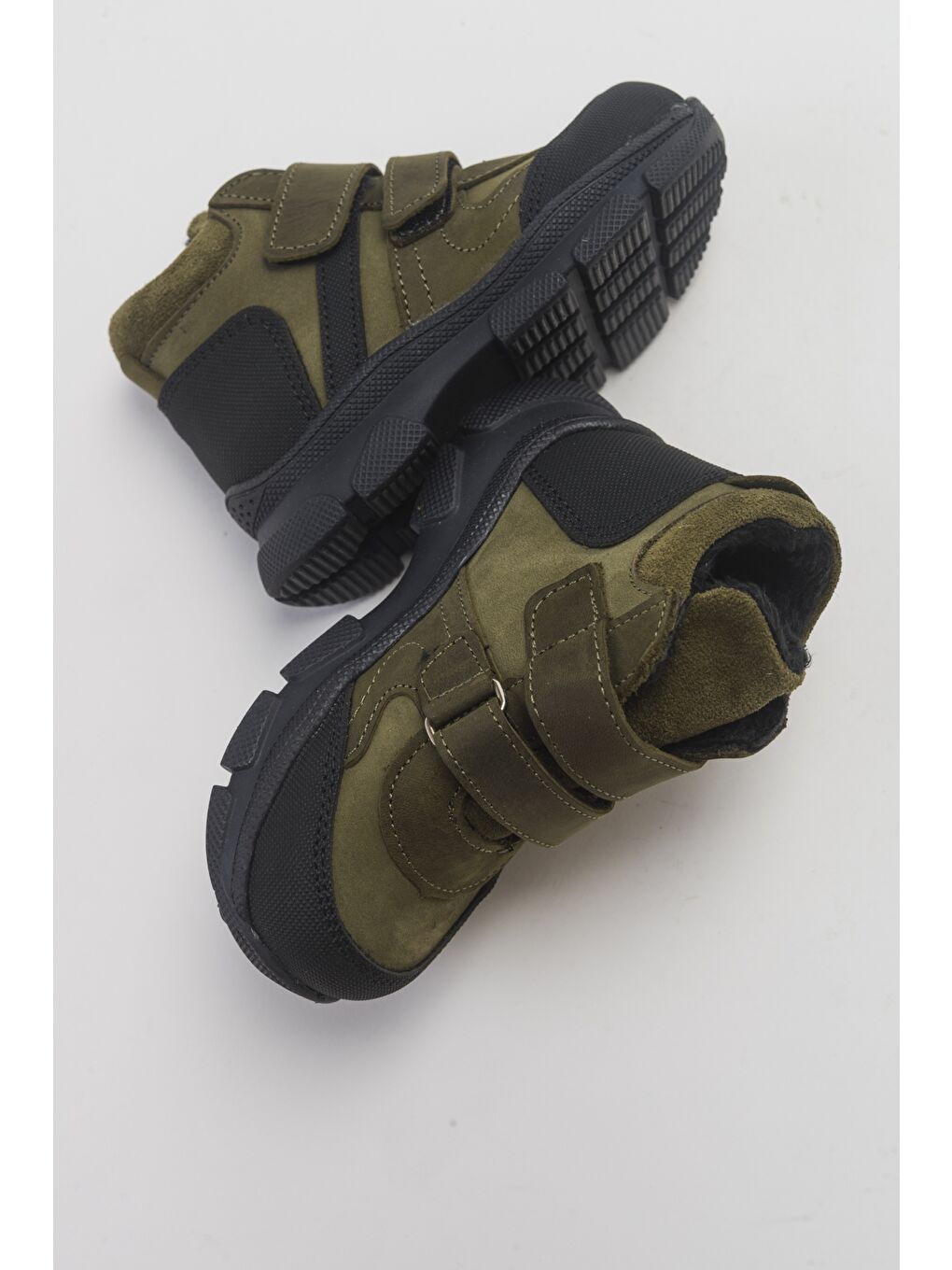 Erkek Çocuk Haki Hakiki Deri Anatomik Günlük Bot-3