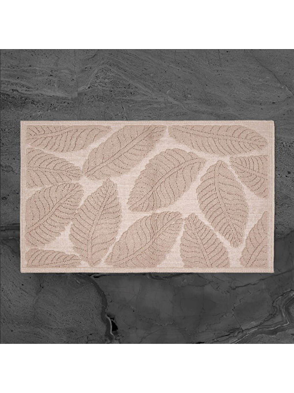 Soft Big Barg 2'li Banyo Paspası - Bej - 60x100 cm + 50x60 cm-1