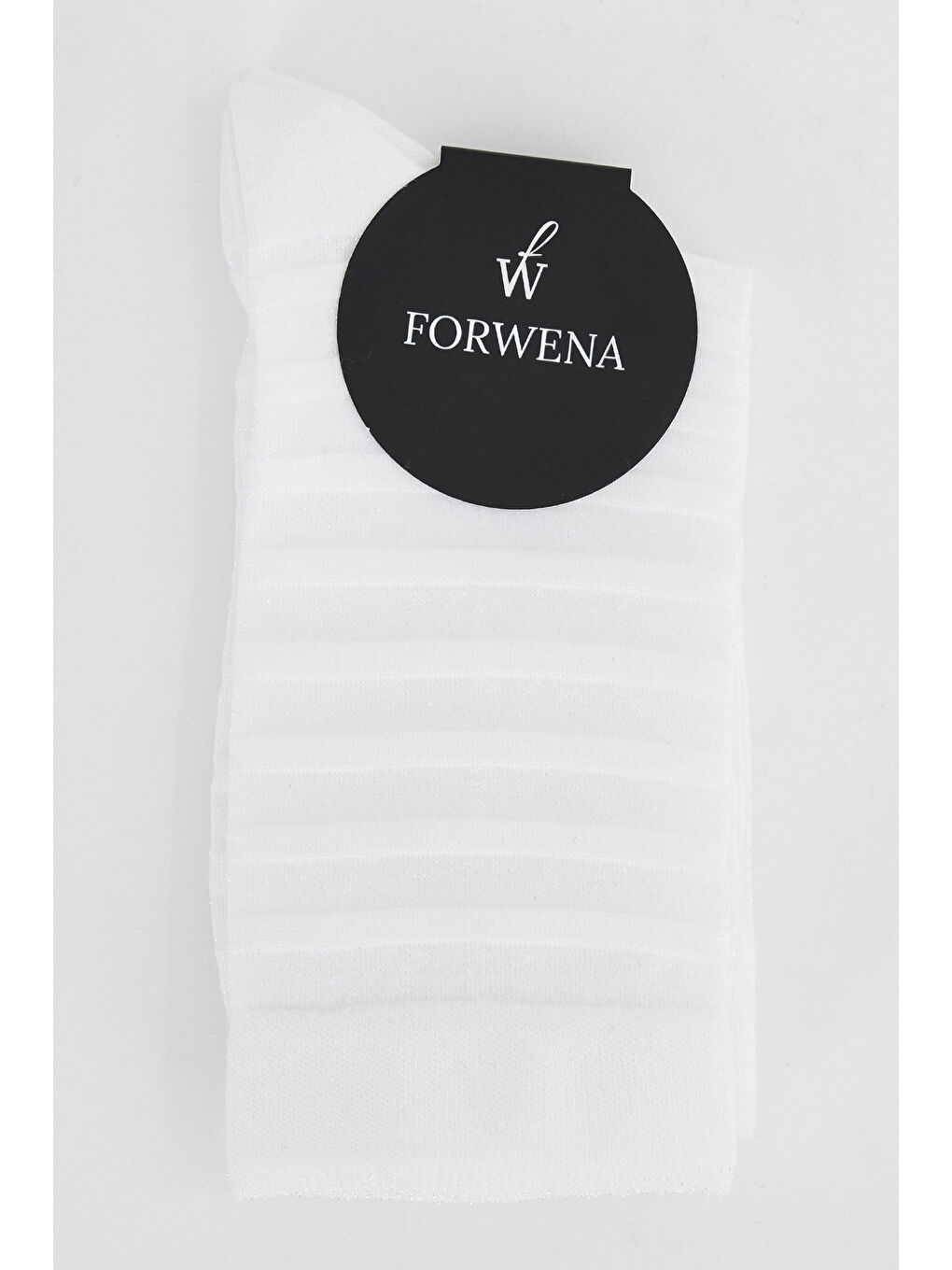 Çizgili Simli ve Modal Dikişsiz Beyaz Simli Kadın Soket Çorap-2